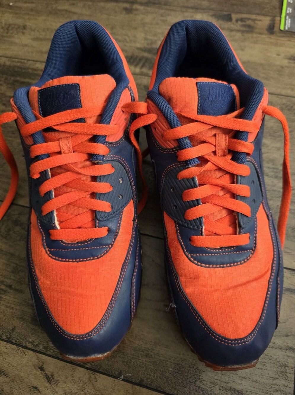 Nike Custom orange and navy blue Nike iD athletic sneakers DA BEARS SZ 10